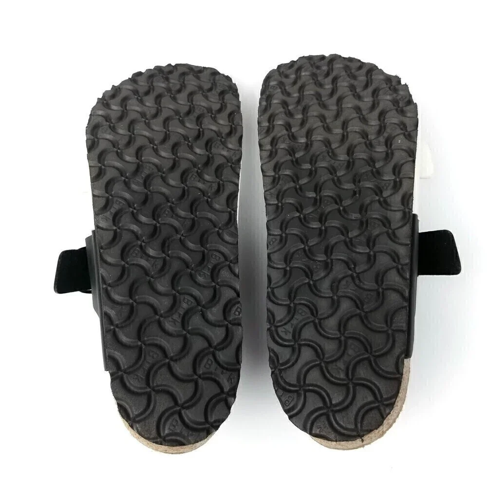 NEW Birkenstock Arizona Two Strap Color Block Buckle Sandals Black White Mens 11